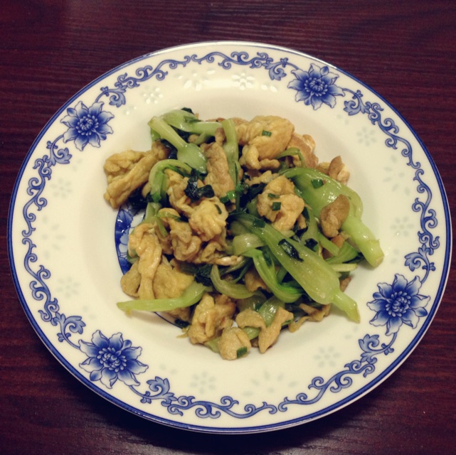鸡毛菜炒鸡蛋
