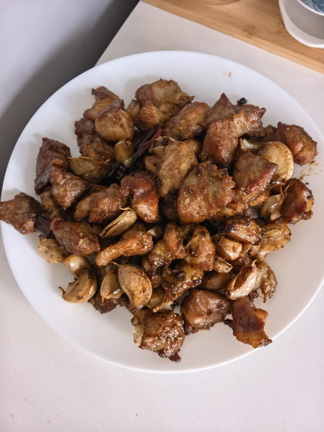 东北蒜炸护心肉（油边）