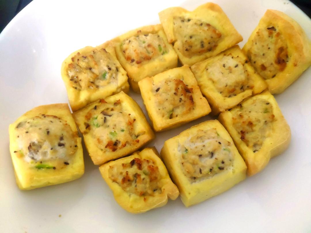 鲜嫩多汁免煎免炸的酿豆腐(空气炸锅)