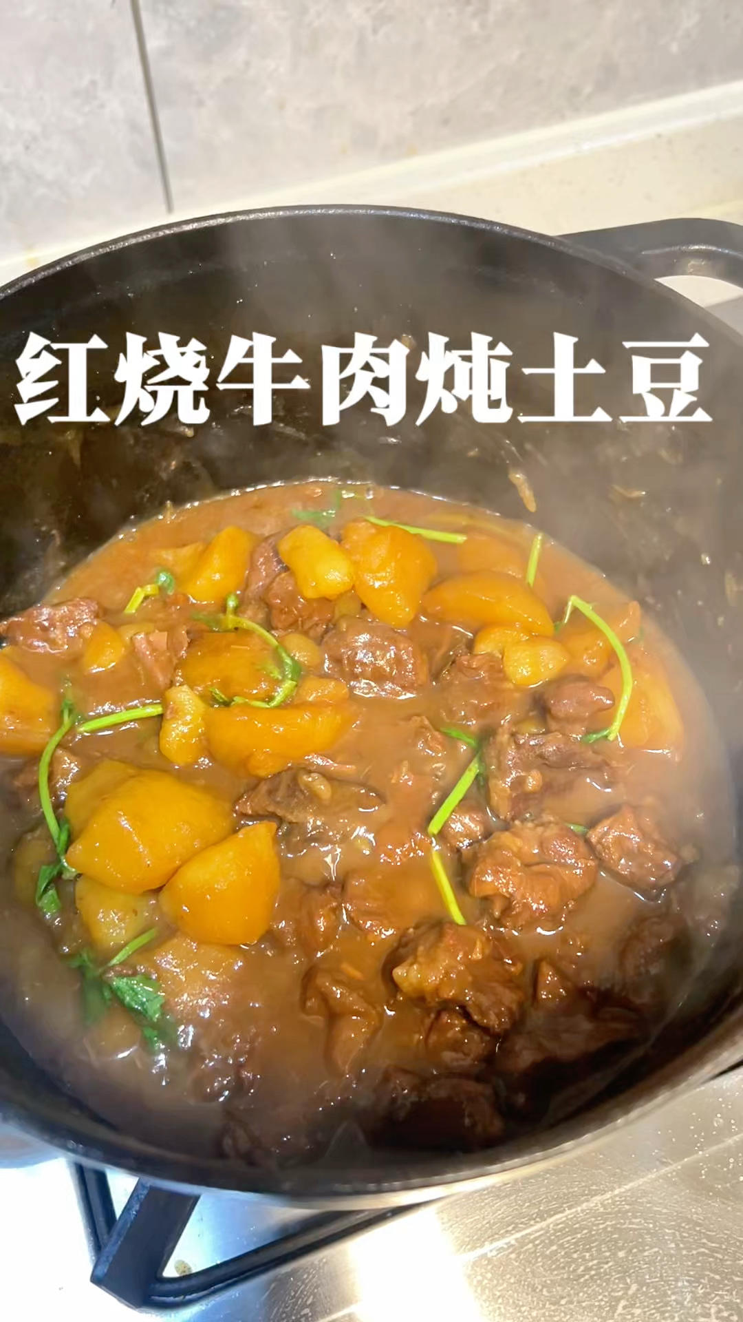 红烧牛肉炖土豆拌米饭香迷糊了