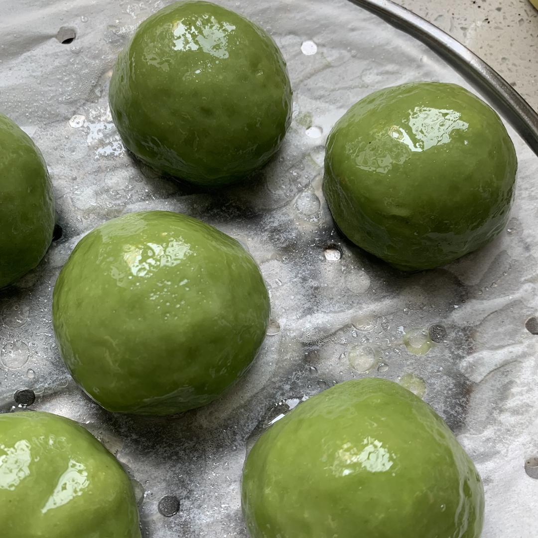 网红青团～～咸蛋黄肉松青团