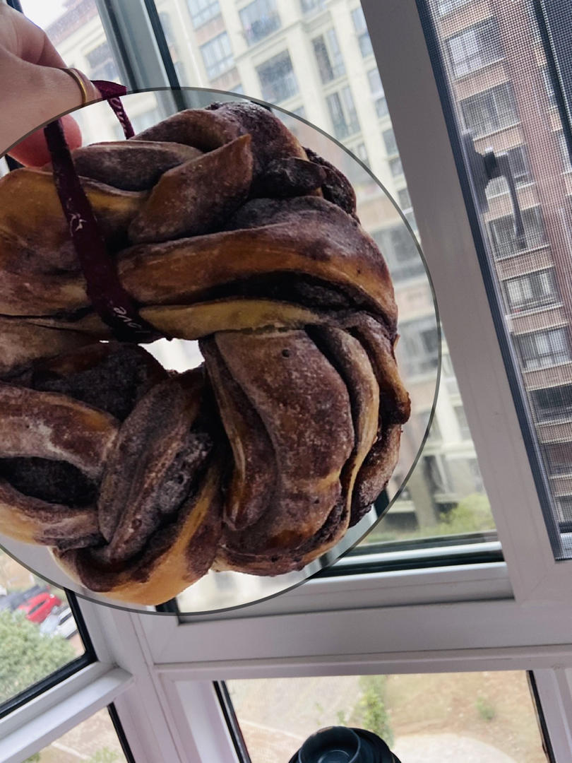 圣诞巧克力坚果麋鹿花环面包