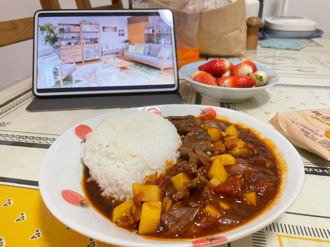 超快手的番茄土豆肥牛饭