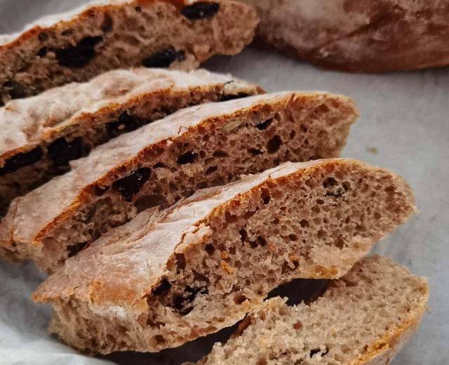 免揉低温发酵黑加仑葡萄干全麦面包的做法