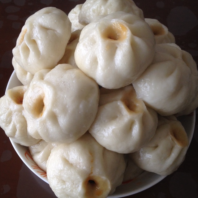 晶莹剔透11做的直接发酵法的白胖包子