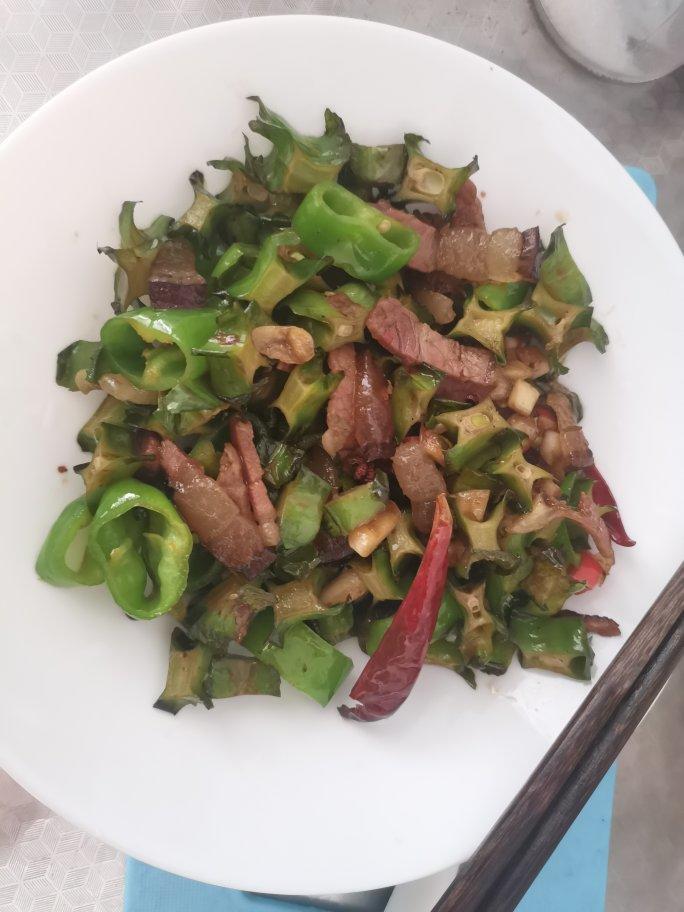 腊肉炒四角豆