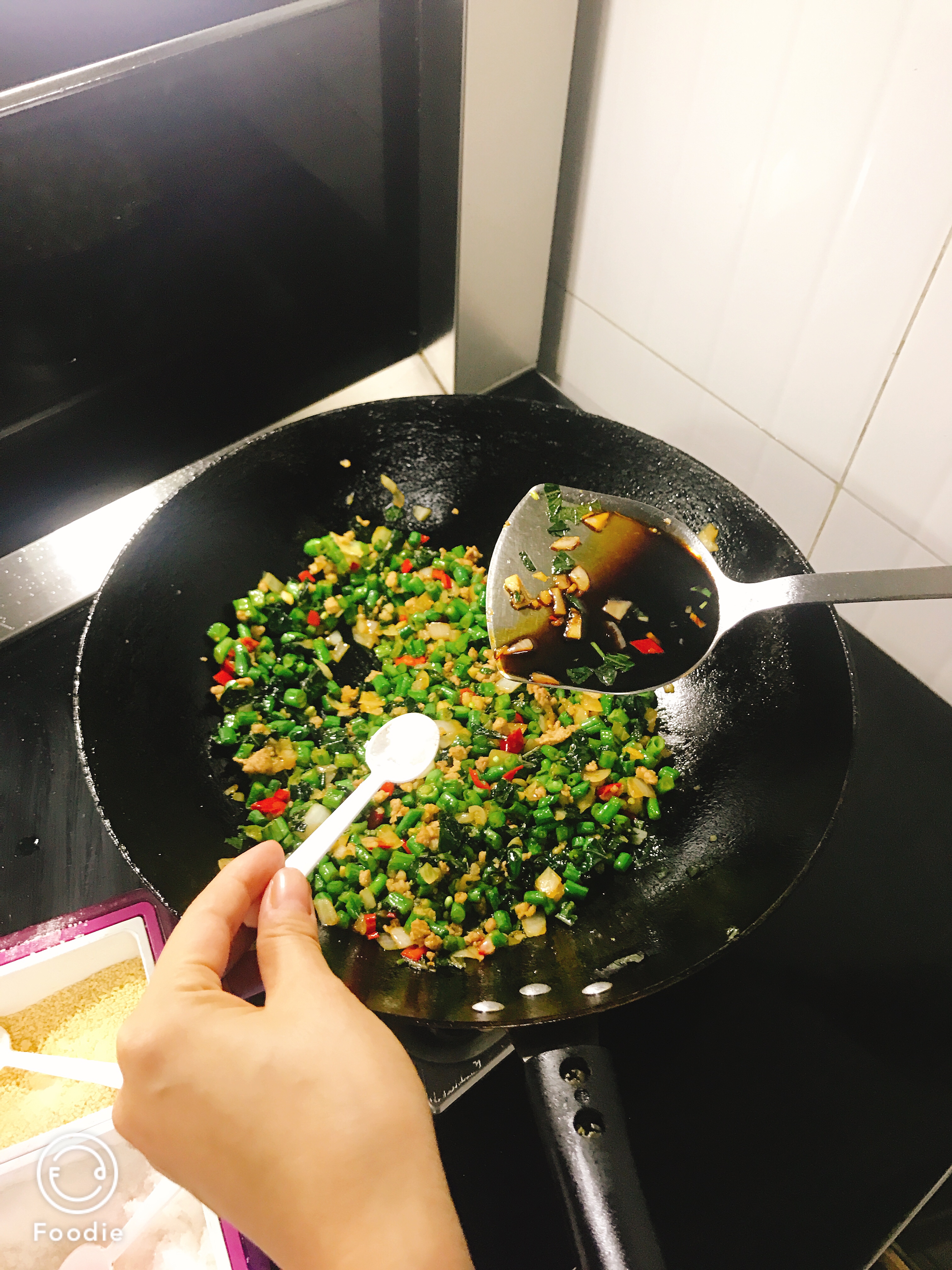 紫苏豇豆下饭菜的做法 步骤7