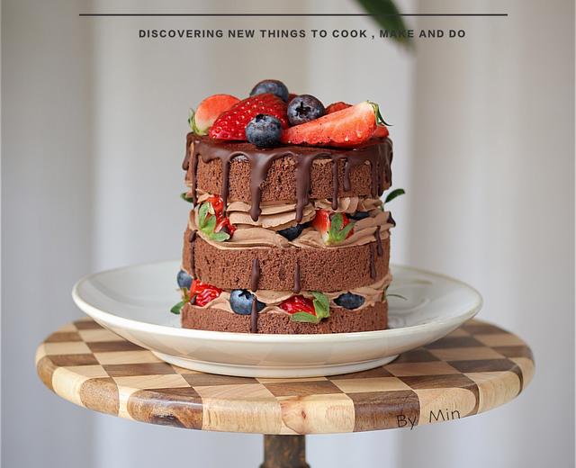 裸蛋糕の巧克力🍫可可戚风的做法