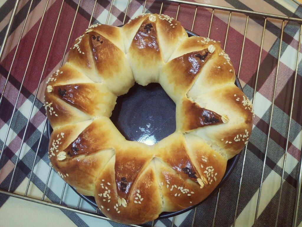 皇冠花朵面包（面包机版和面）