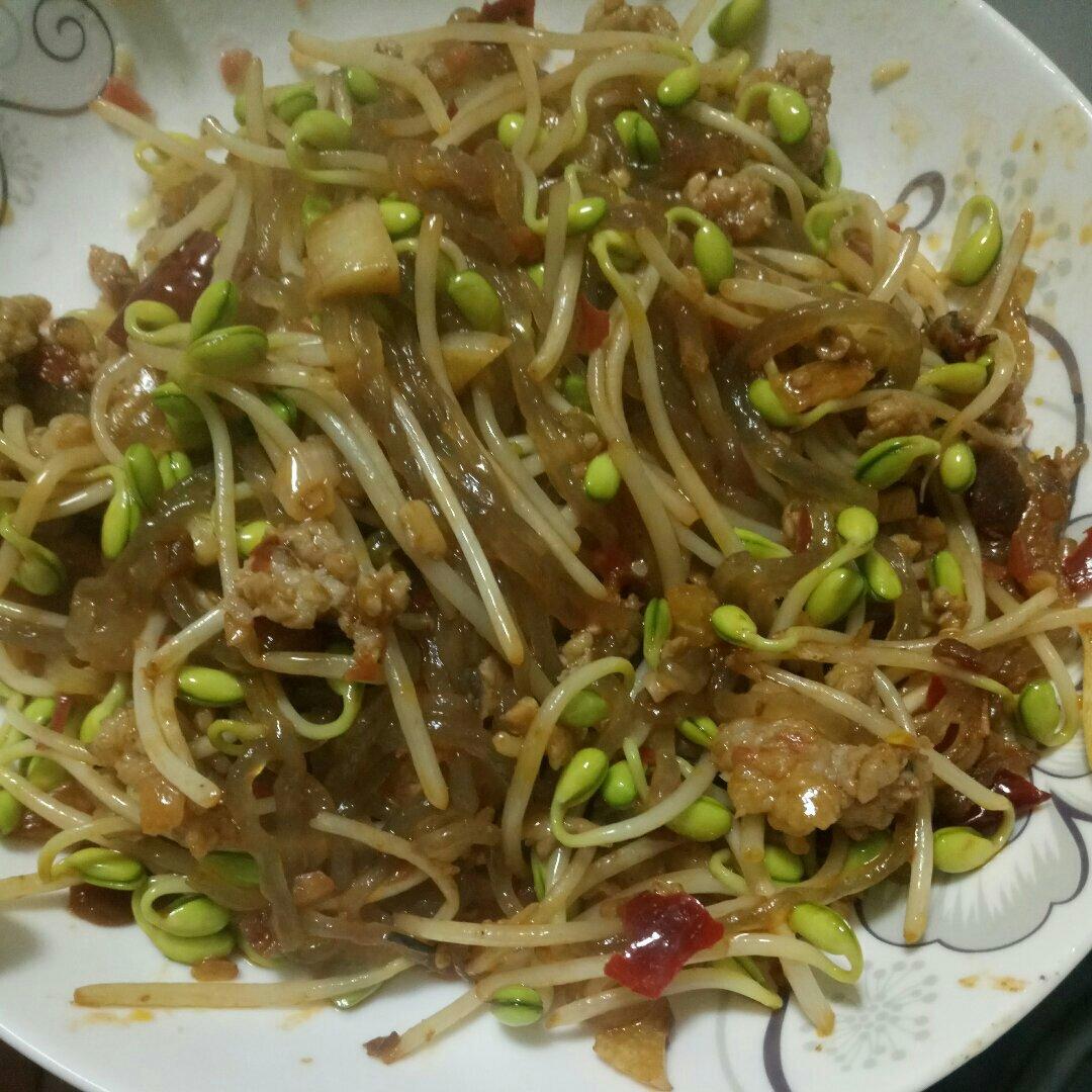肉末豆芽炒粉丝