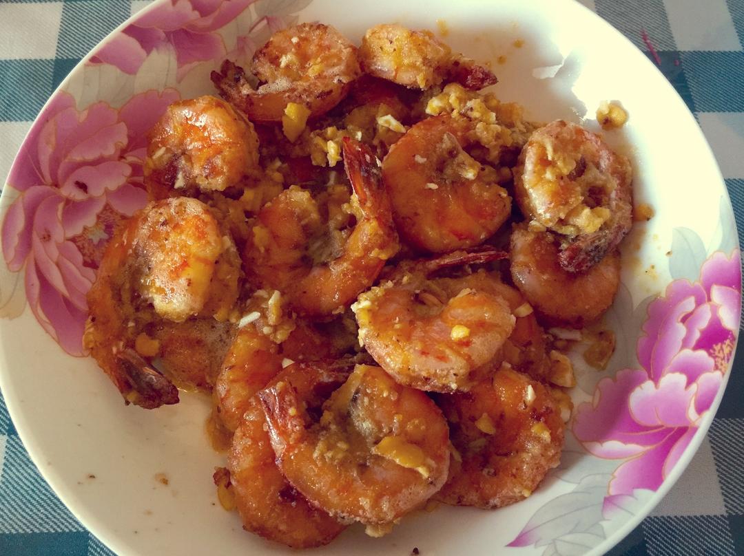 咸蛋黄炒虾