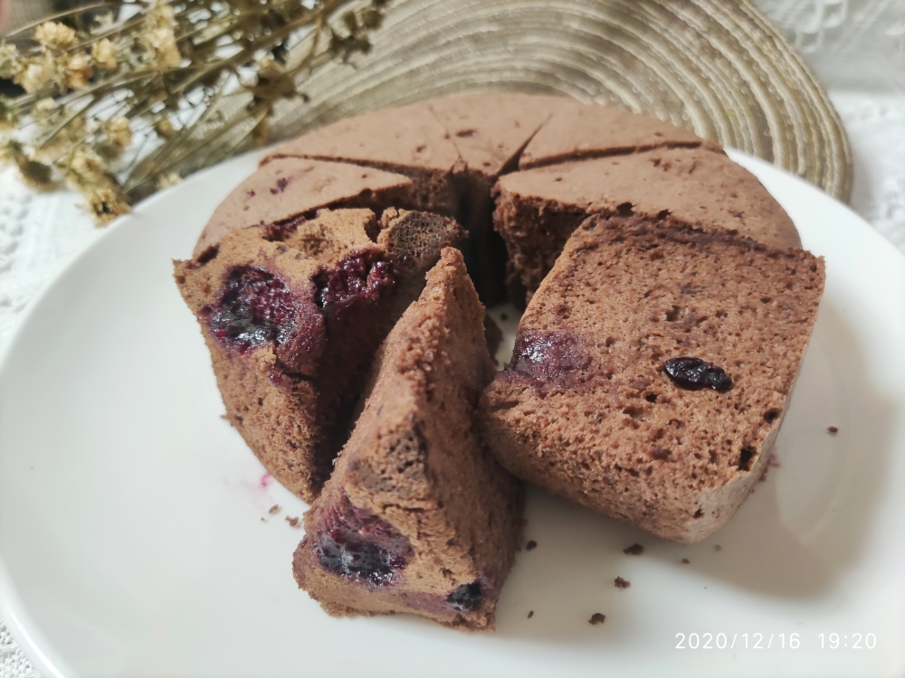 巧克力蓝莓酱蒸蛋糕