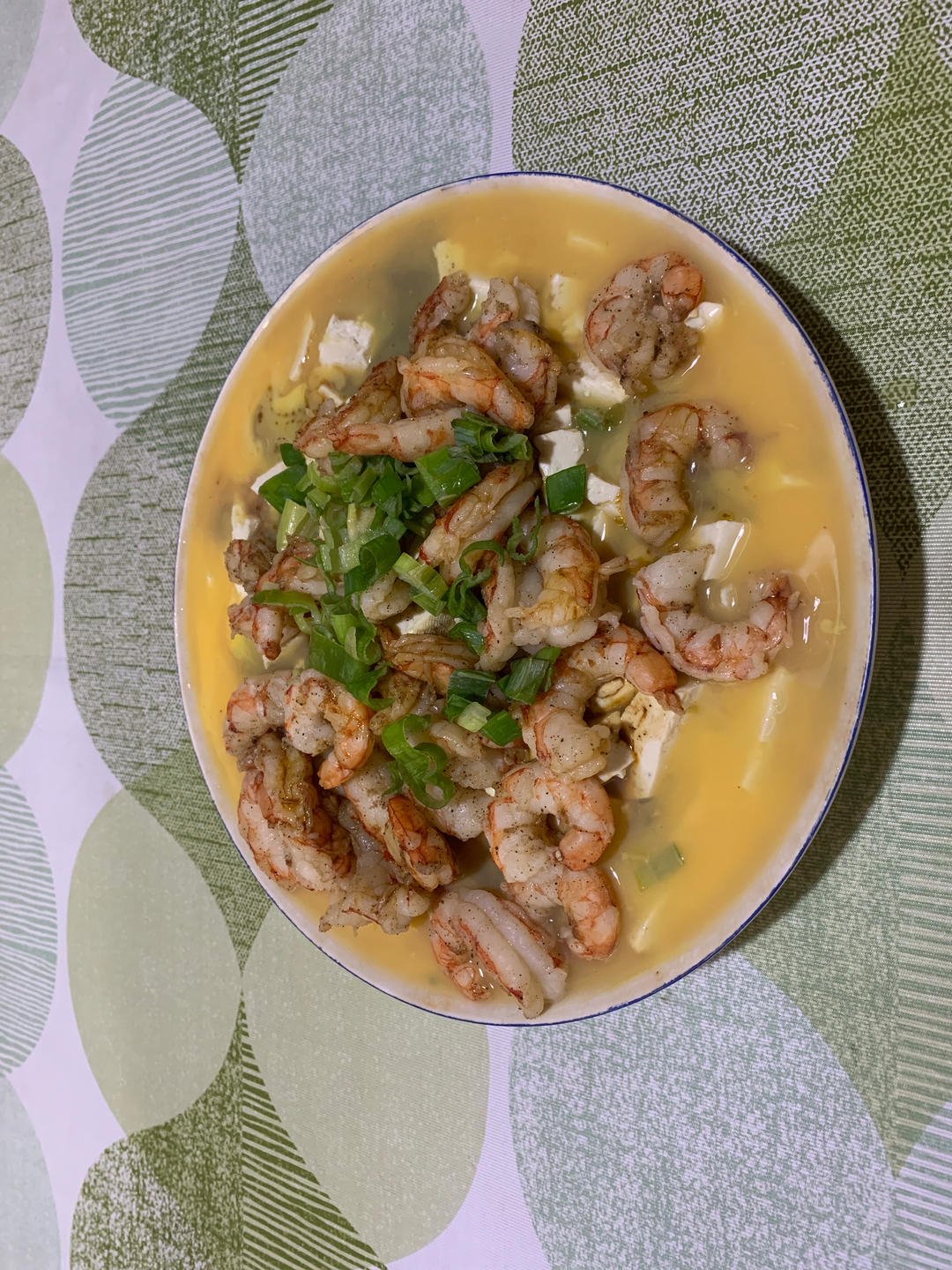 虾仁豆腐蒸水蛋