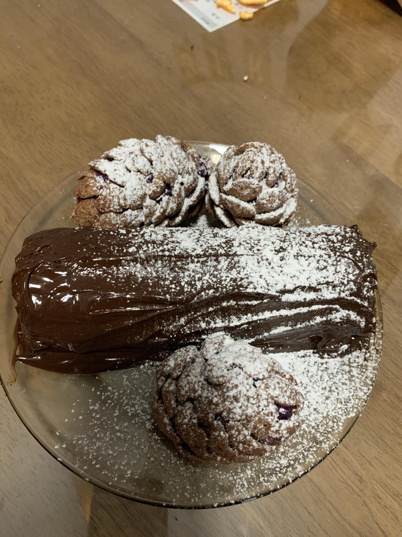 超简单圣诞树根蛋糕卷-超人气菜谱