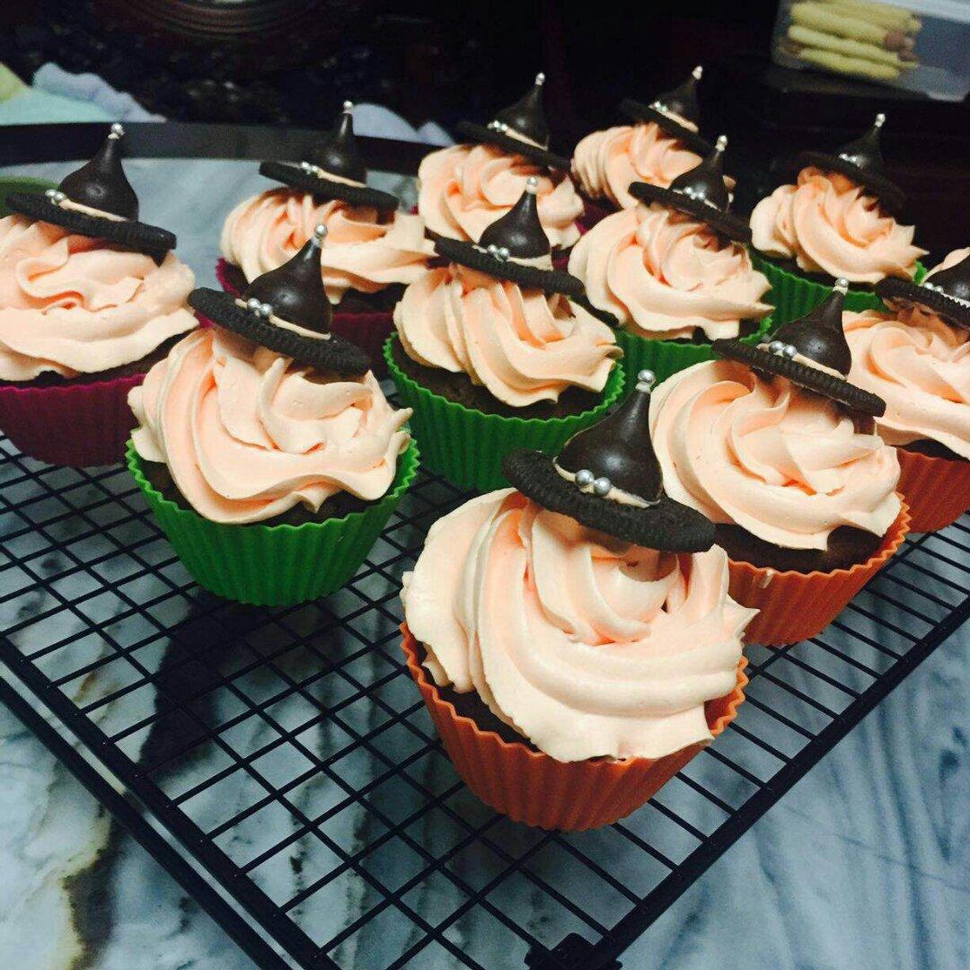 【万圣节】女巫帽子cupcake—美的T7-L382B智烤大师