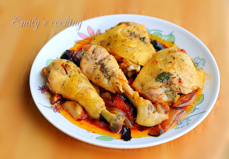 香蒜蕃茄烤鸡腿