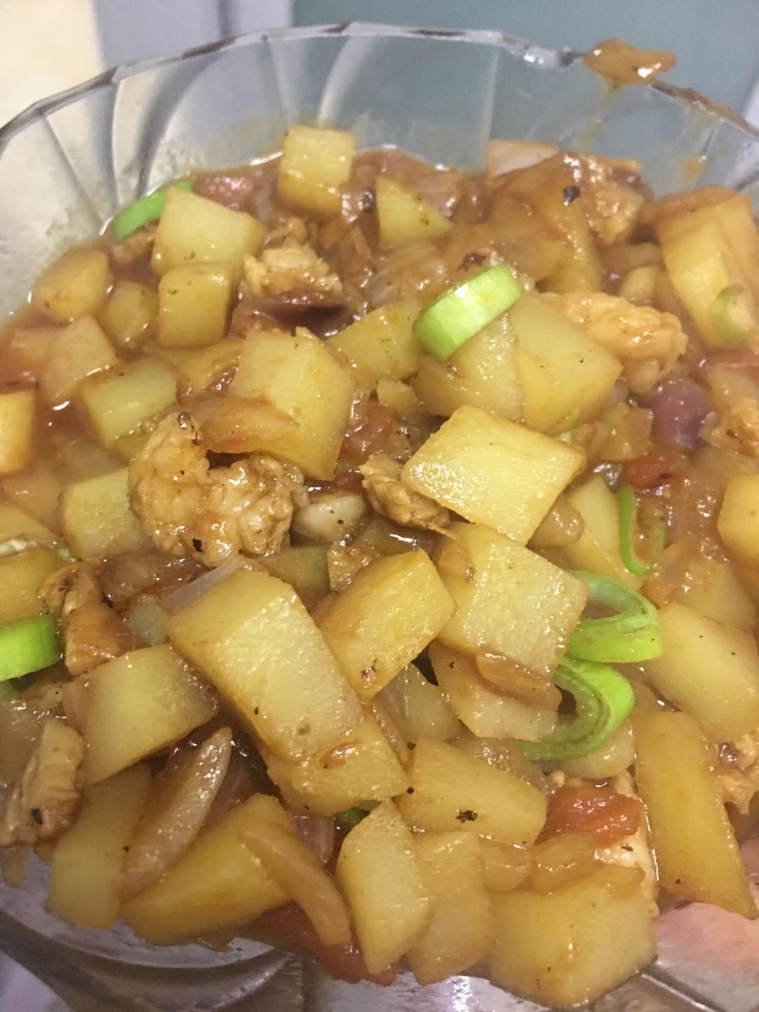 洋葱西红柿土豆炖肉