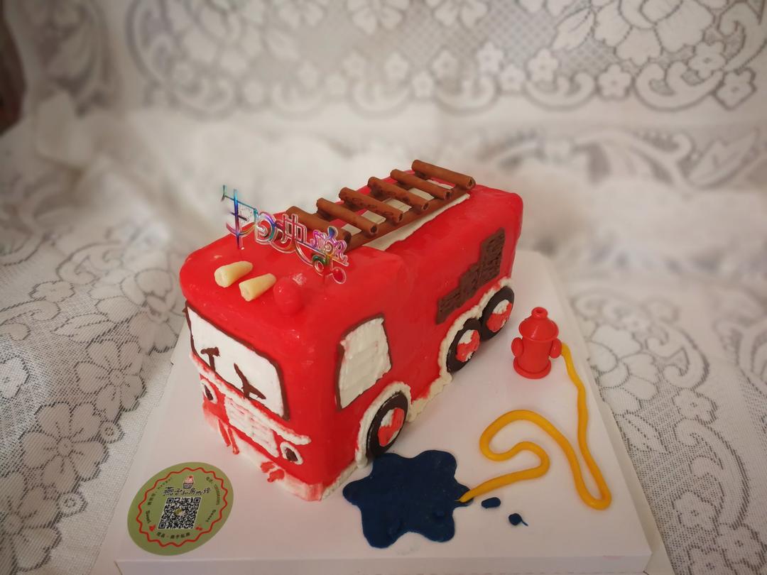 豆芽的菜做的山姆消防车蛋糕