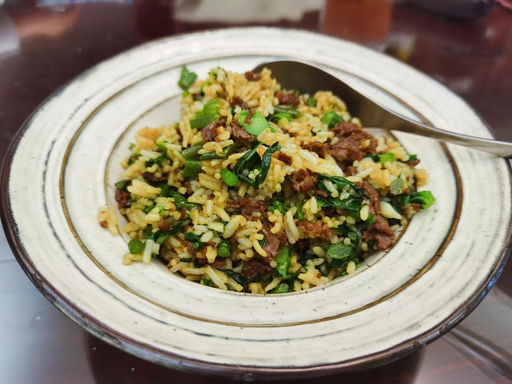 芥兰牛肉炒饭