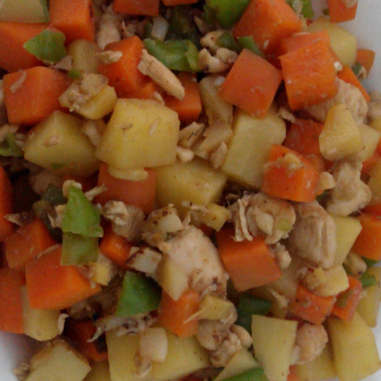 土豆胡萝卜炒鸡丁