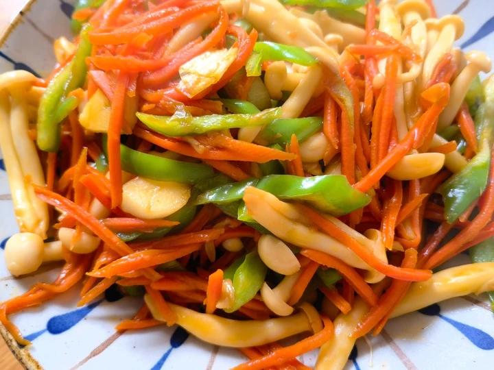 素炒白玉菇