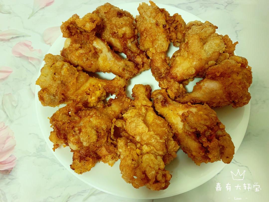 不亚于KFC的炸鸡翅根～自制炸鸡粉，外酥里脆香喷喷