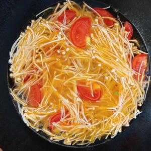 西红柿金针菇鸡蛋汤的做法 步骤4
