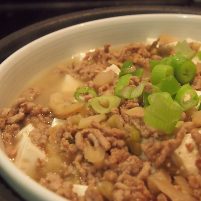榨菜肉末蒸豆腐
