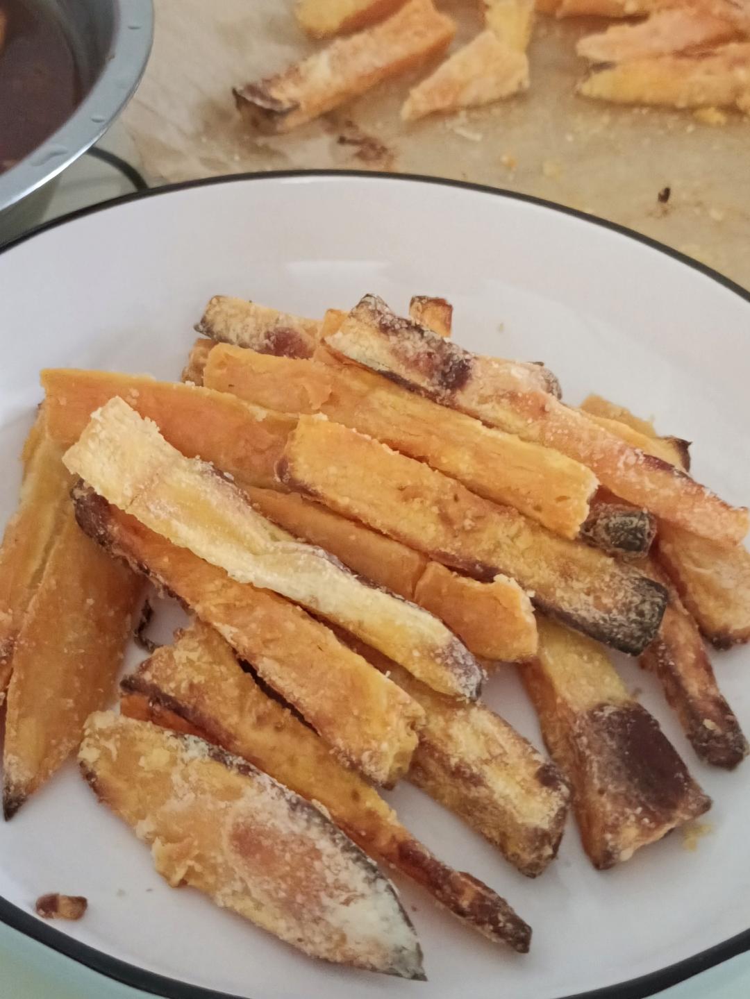 空气炸锅十五分钟搞定黄金红薯条