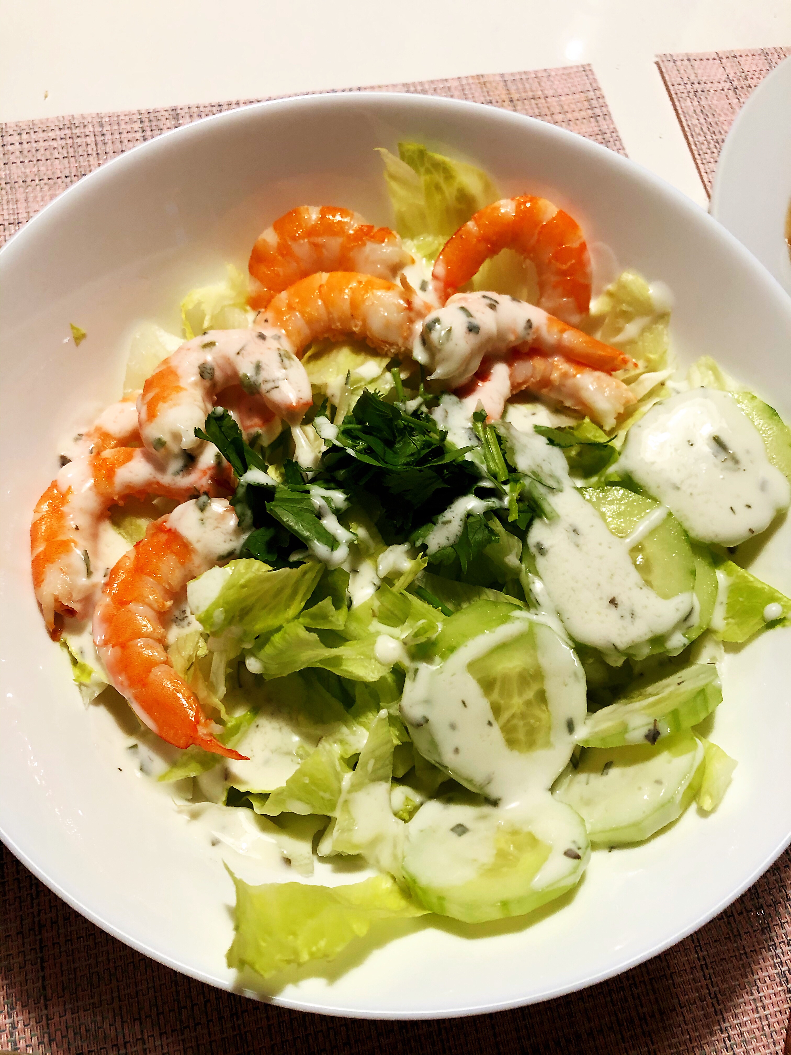 凉菜•鲜虾生菜沙拉的做法