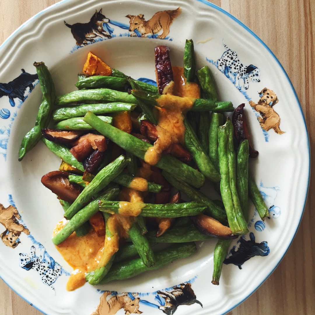 【健康三餐】香醋烤蘑菇豆角