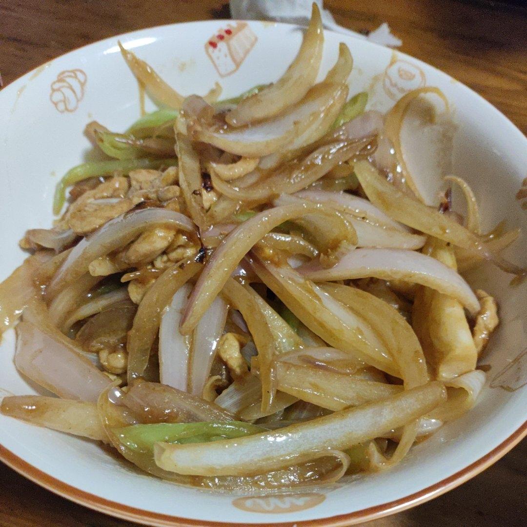 洋葱青椒炒肉丝