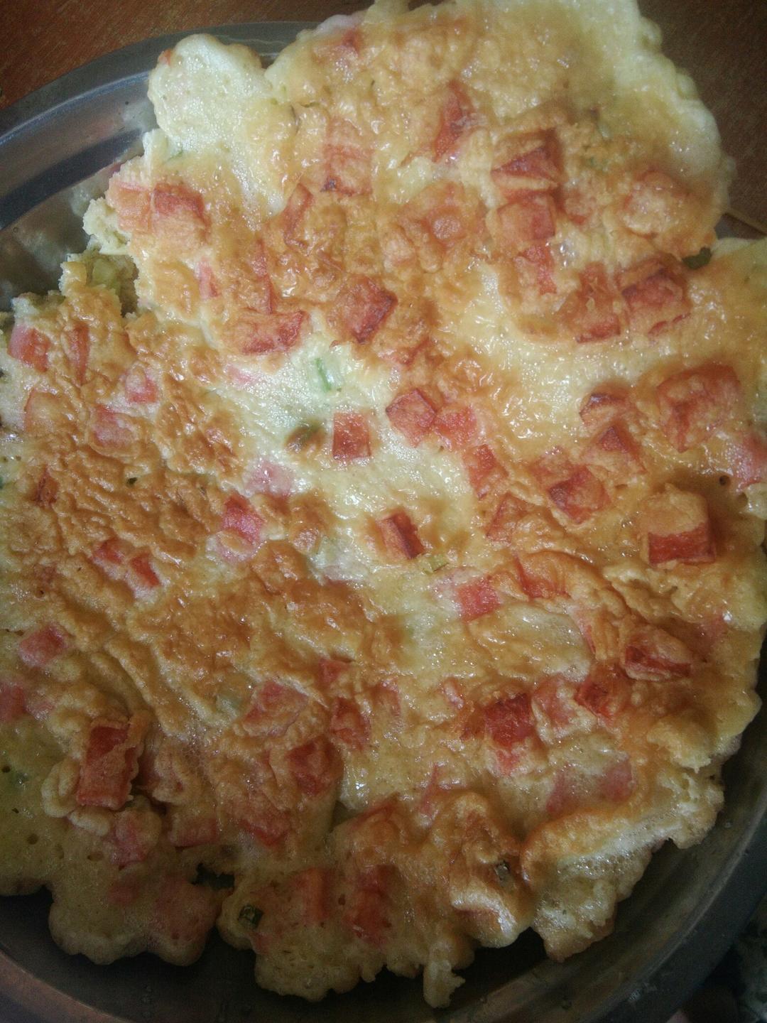 火腿肠葱花鸡蛋饼