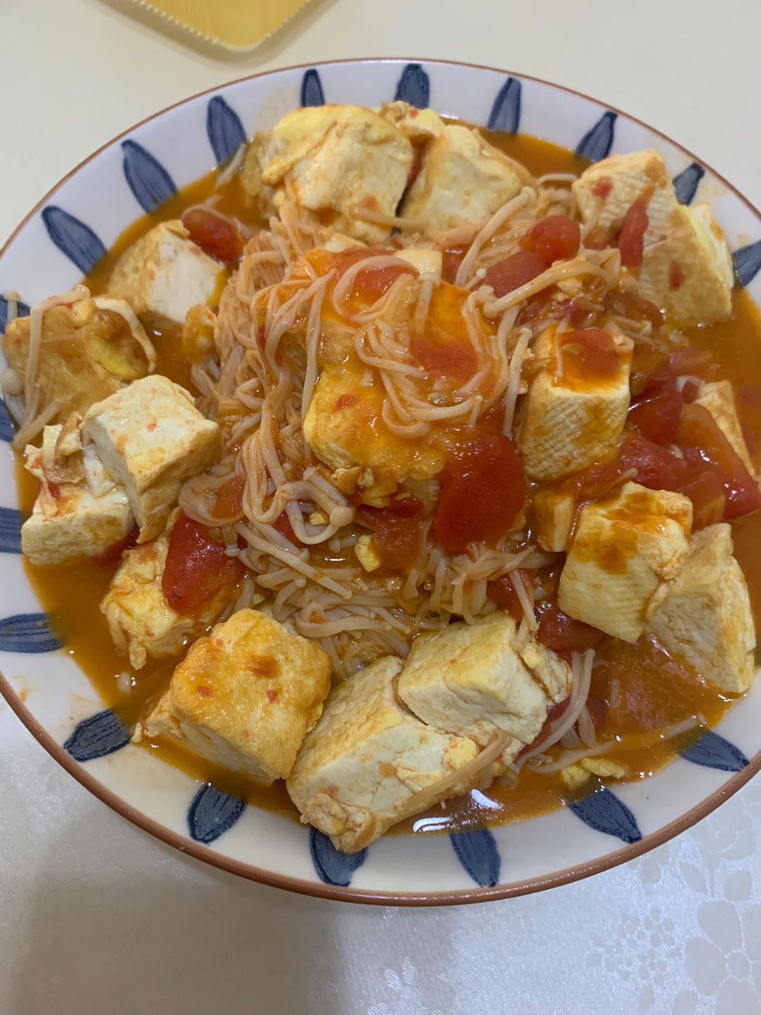 减脂餐—番茄金针菇焖豆腐