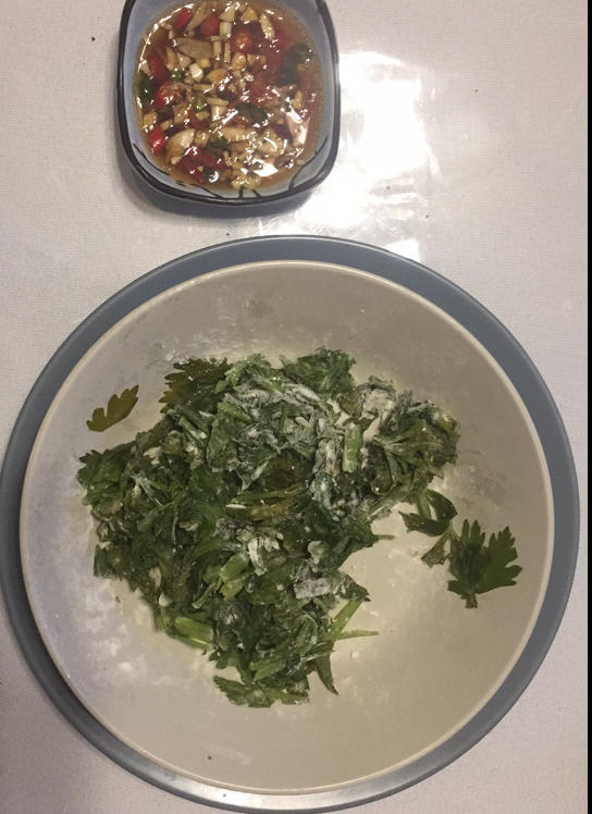 蒸芹菜叶（蒸野菜）