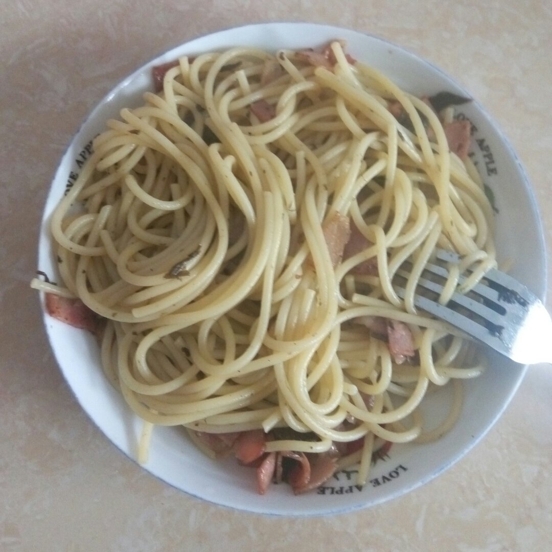 可能是最好吃系列--橄榄菜培根意面