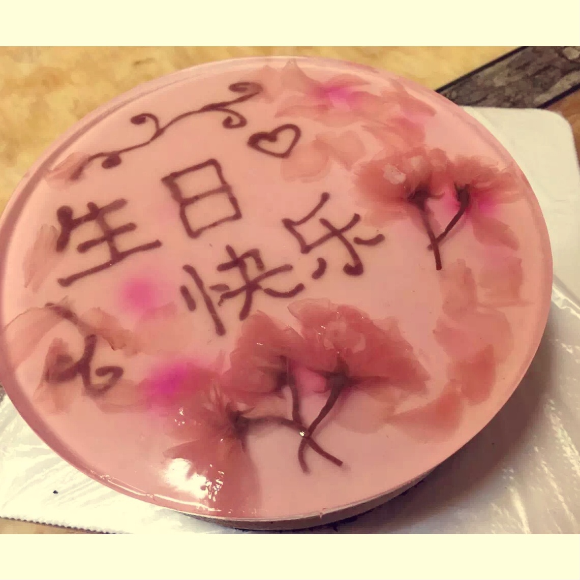 樱花渐变慕斯蛋糕（6寸）