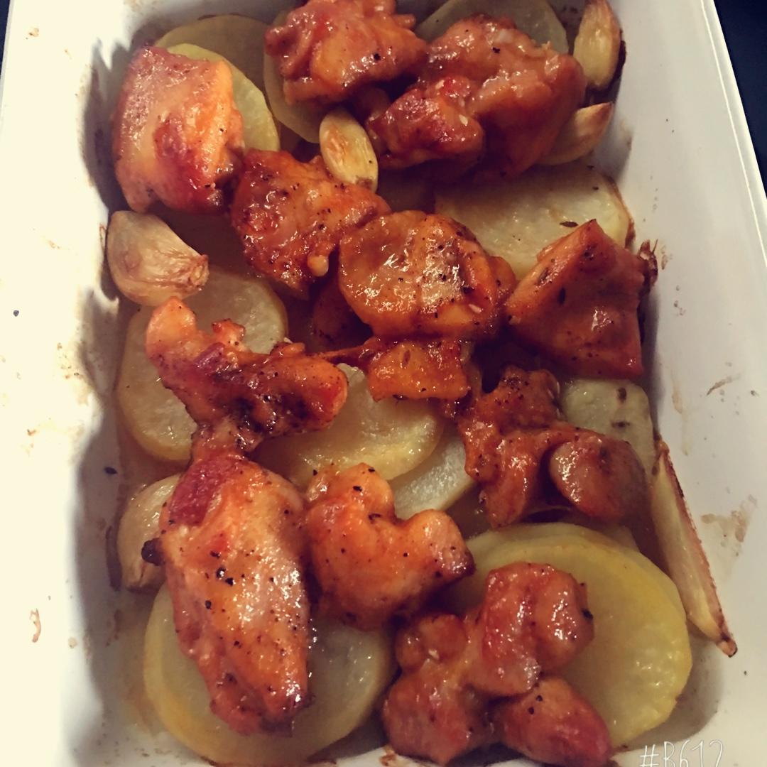 新奥尔良烤鸡腿土豆