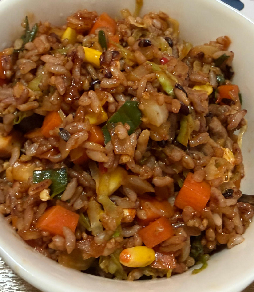 孩子最爱吃香喷喷的牛肉粒炒饭