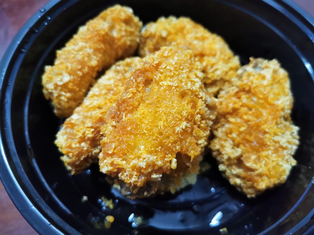 米朵做的面包糠烤鸡翅