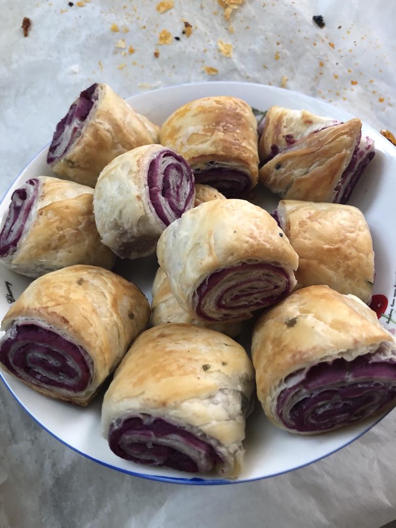 超简单的紫薯酥（手抓饼版）