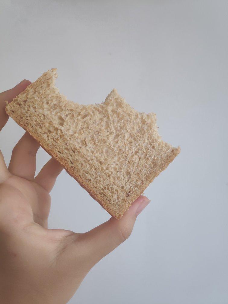 100%全麦鸡蛋吐司 直接法 王后细麸细粒 纯全麦依然软到下腰