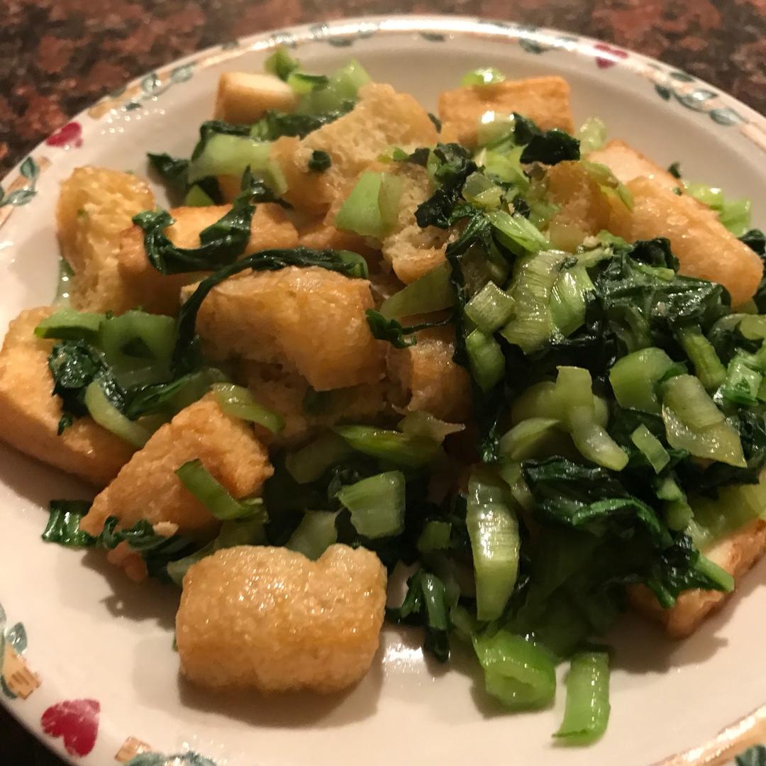青菜炒鱼豆腐油豆腐