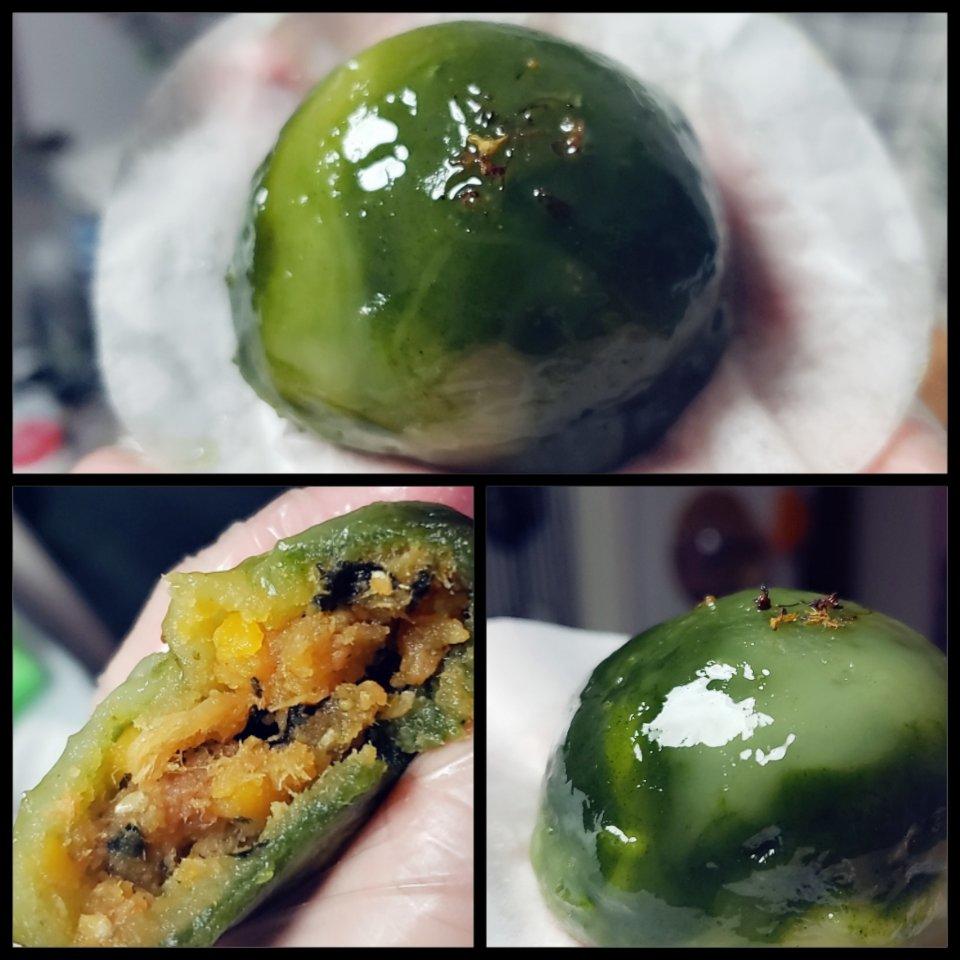 艾草青团(肉松馅儿)
