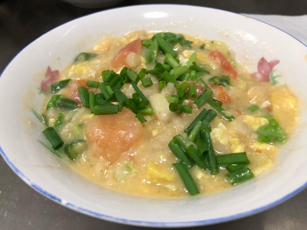 西红柿鸡蛋疙瘩汤