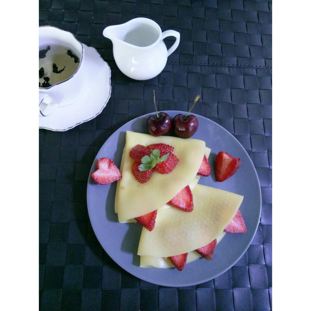早餐水果可丽饼