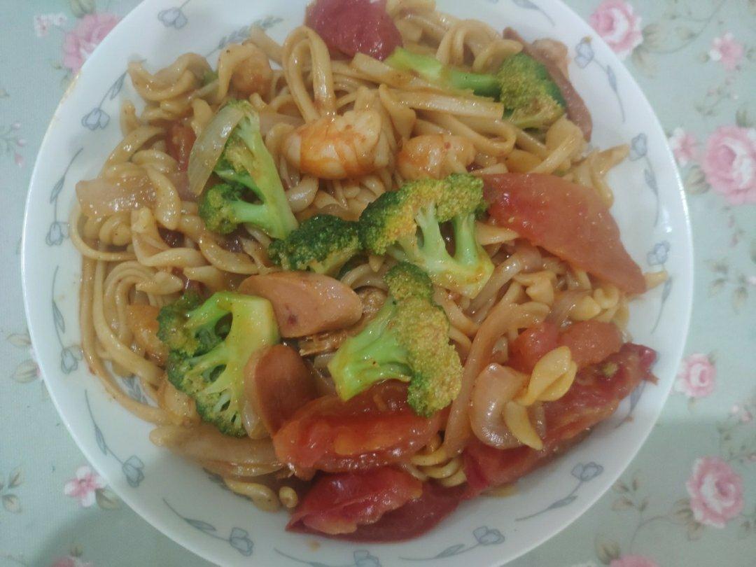 虾仁意大利面