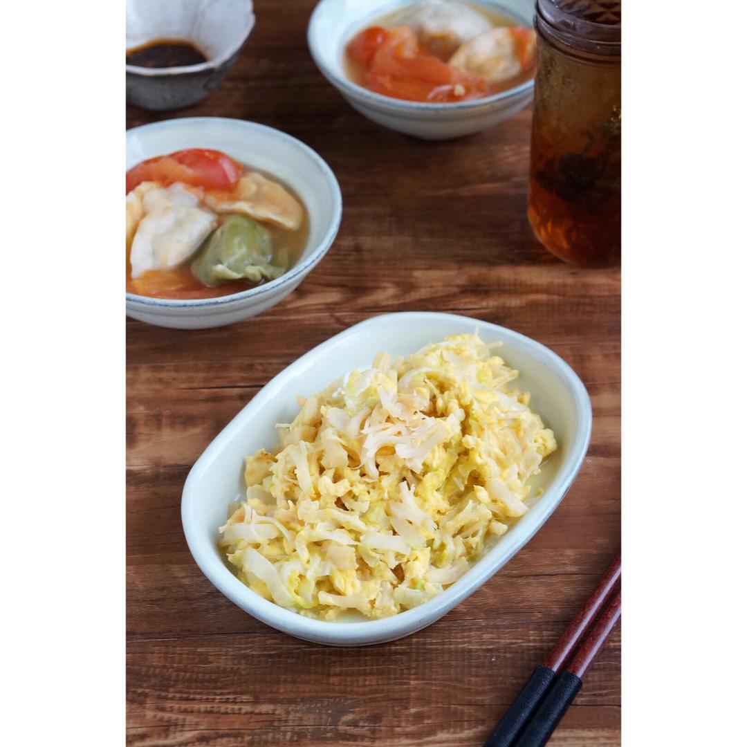 素赛螃蟹----干贝白菜滑蛋