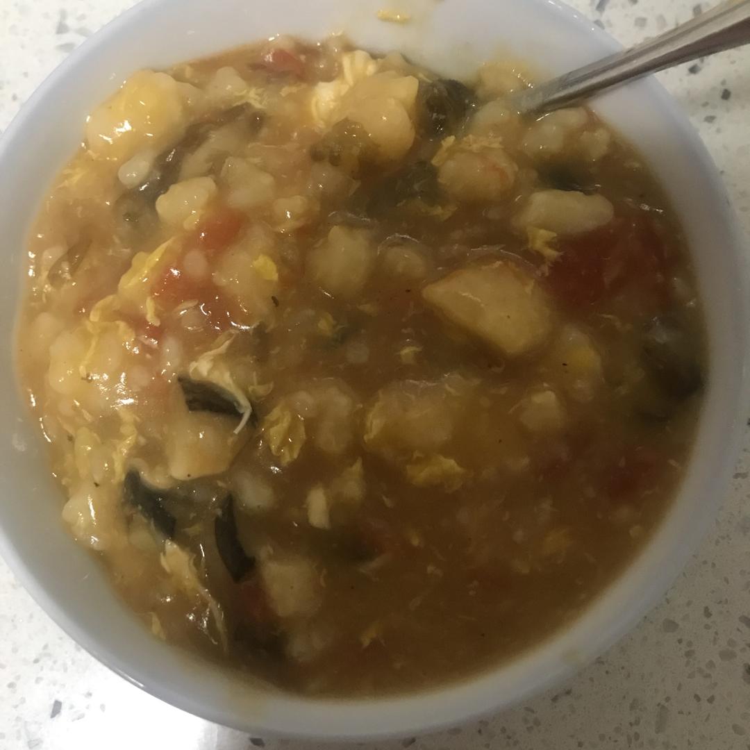 西红柿鸡蛋疙瘩汤
