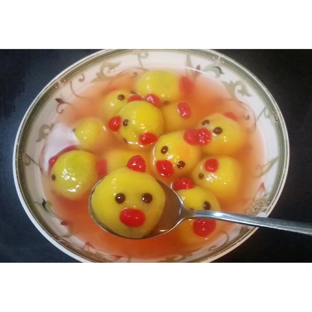 萌鸡奶黄汤圆